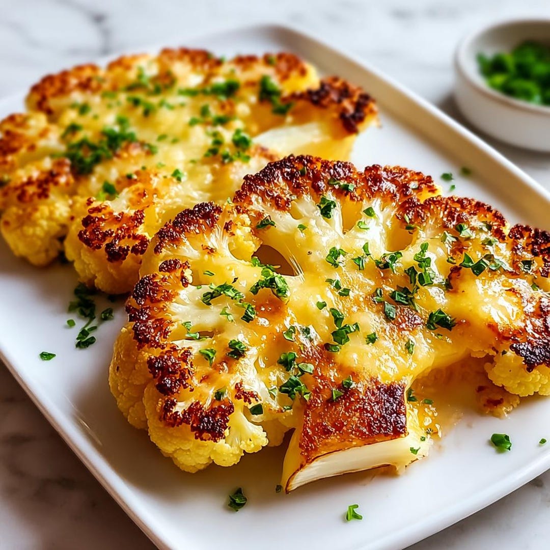 Golden Crusted Cheesy Cauliflower Steaks | Vegetarian Dinner Recipe ...