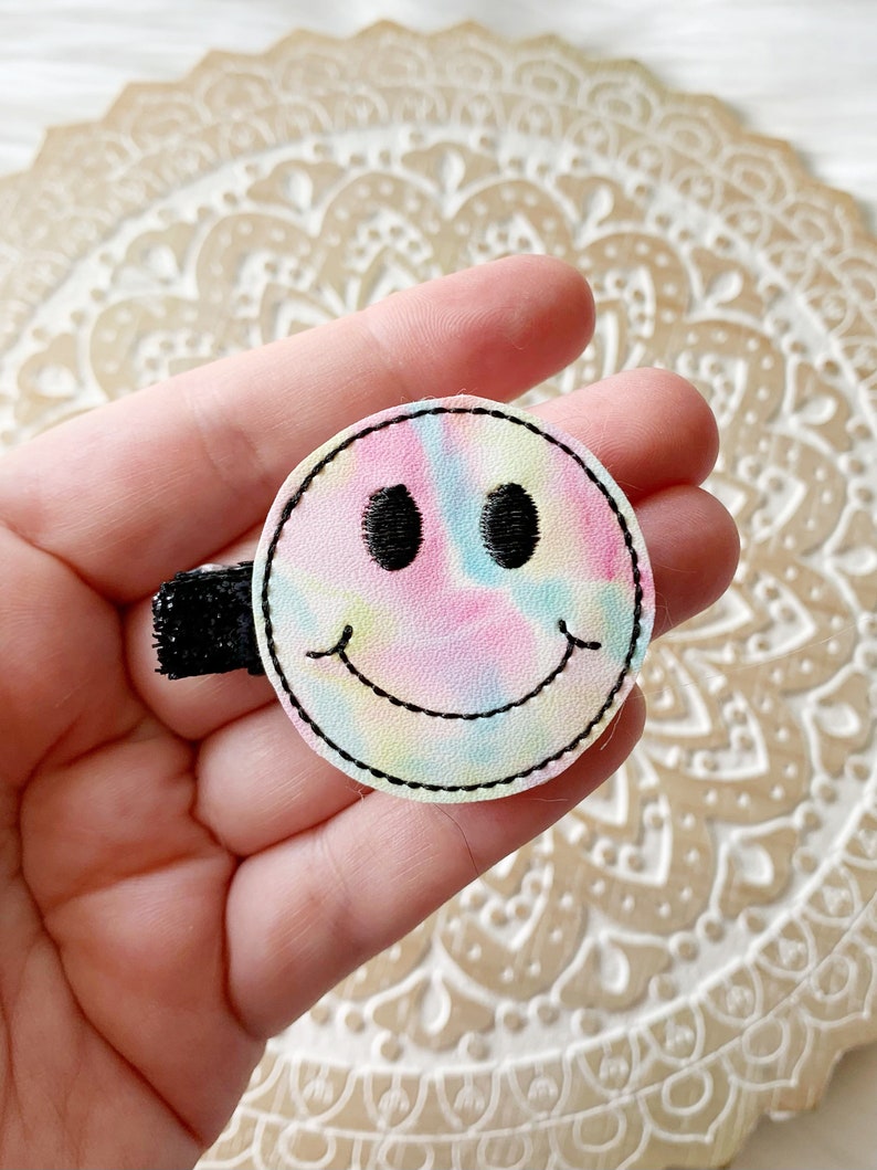 Tie Dye Hair Clip Smiley Face Hair Clips Hair Clip for - Etsy