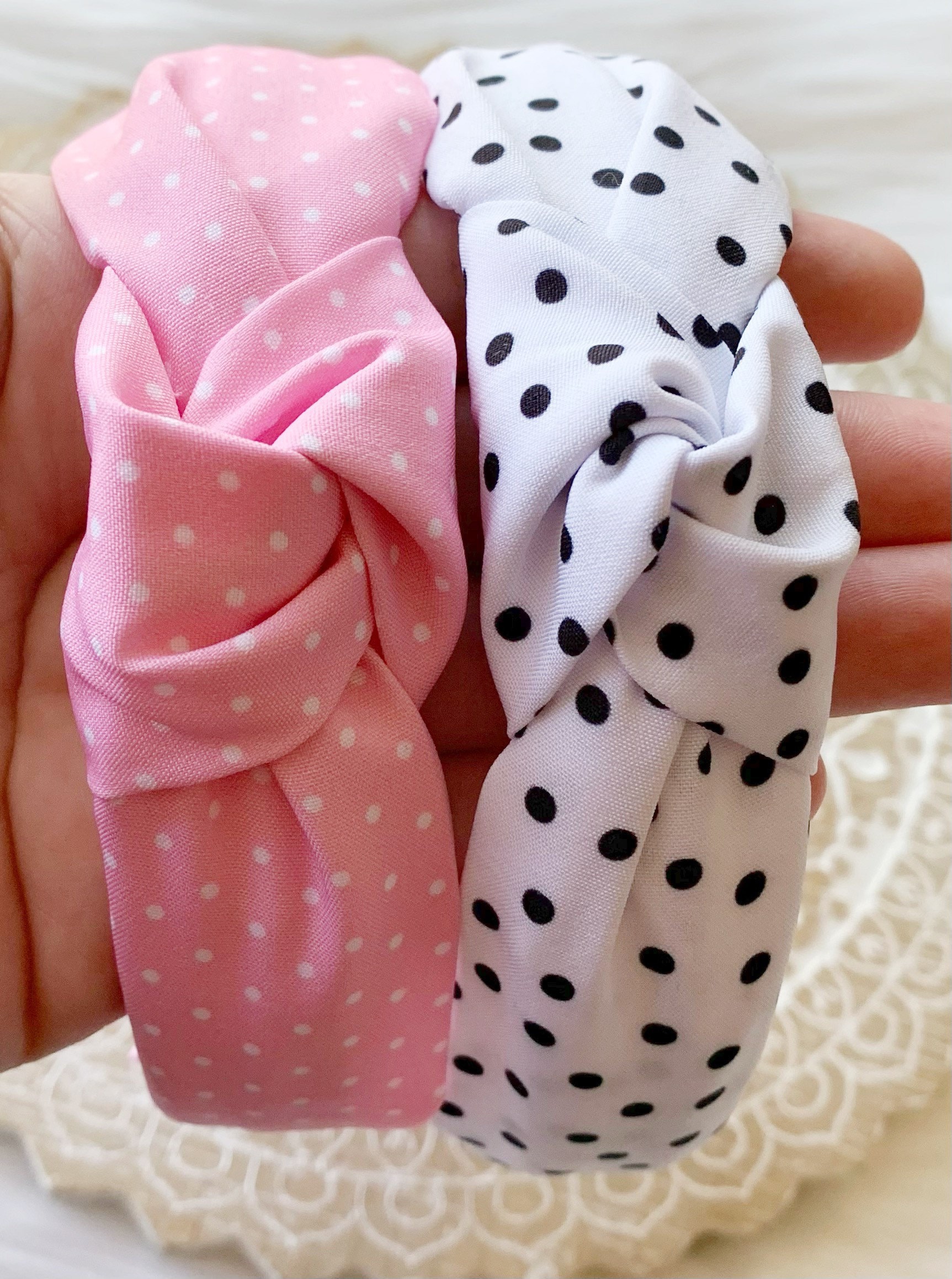 5-pack Polka Dots Bowknot Headband Hair Hoop for Girls