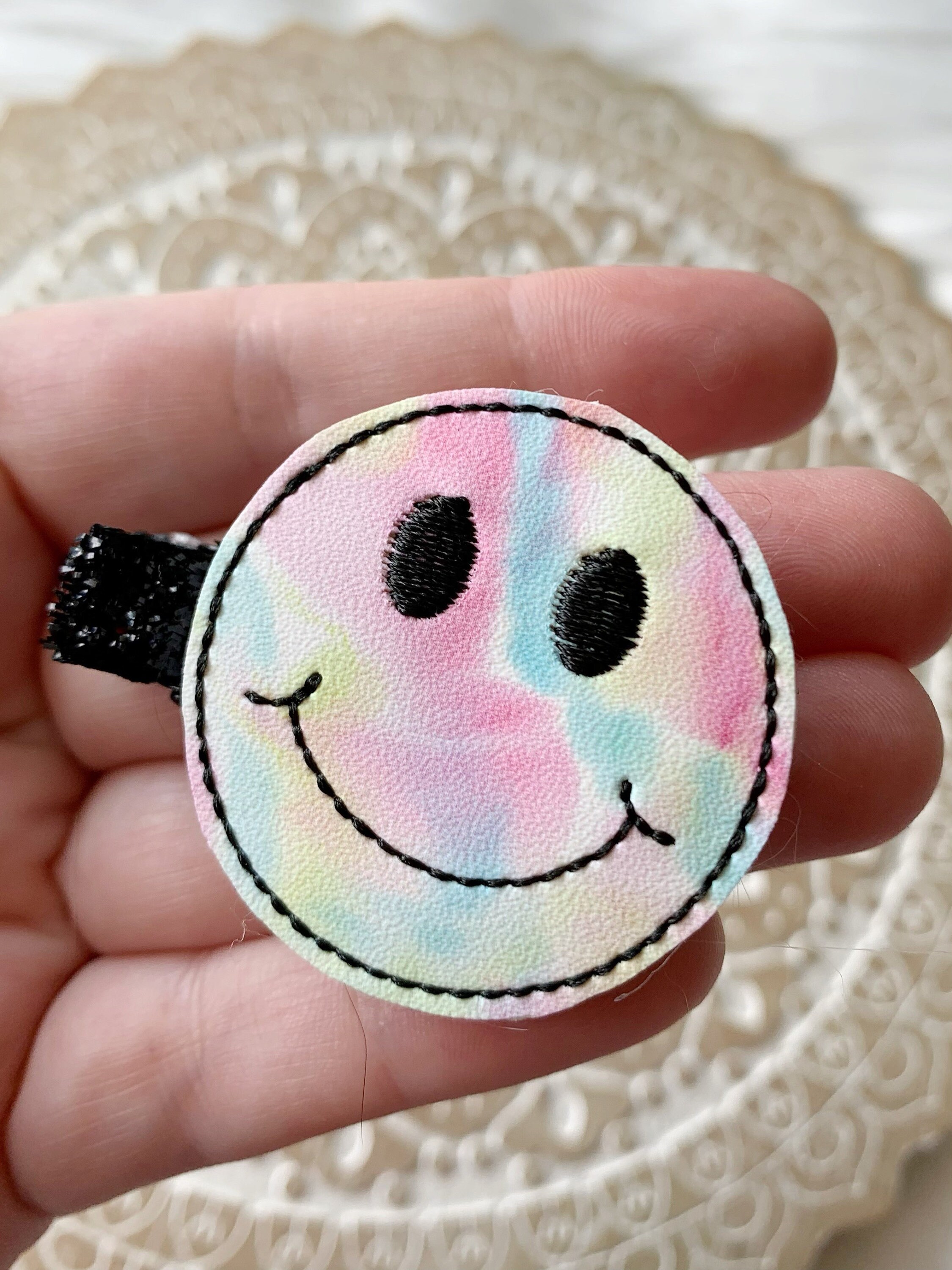 Tie Dye Hair Clip Smiley Face Hair Clips Hair Clip for - Etsy