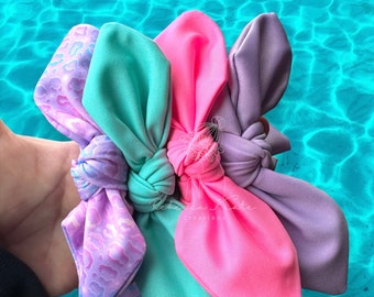 Swim Scrunchies, Pool Scrunchies, Pool Bows, Water Resistant Hair Accessories, Pool Accessories, Summer Hair Accessories, Gift for Girls