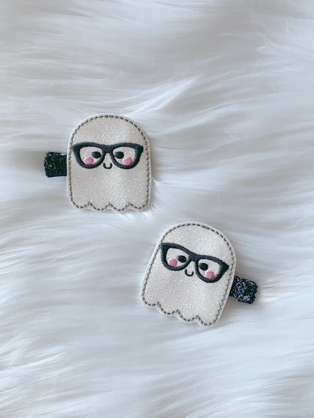 Ghost Hair Clip Nerdy Ghost Halloween Hair Clips Felt Hair Etsy