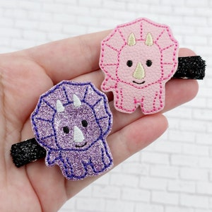 Girly Dinosaur Hair Clips, Dinosaur Birthday Party, Pink Dinosaur Hair Clip, Purple Dinosaur Hair Clip, Hair Clip for Dinosaur Party