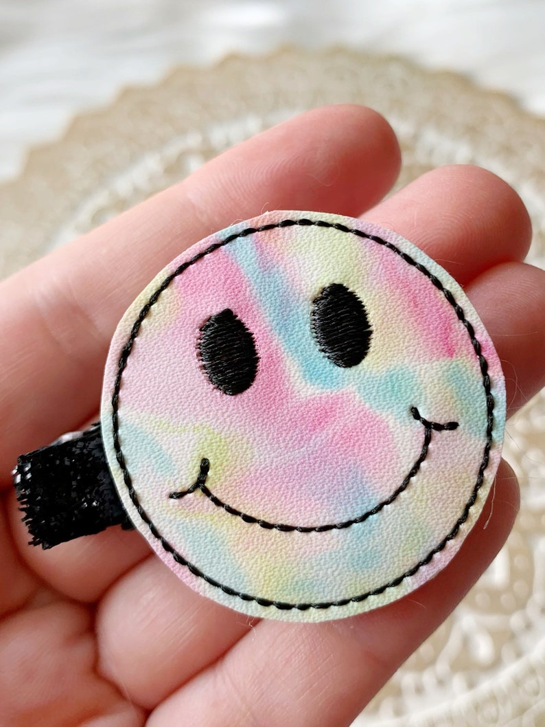 Tie Dye Hair Clip Smiley Face Hair Clips Hair Clip for - Etsy