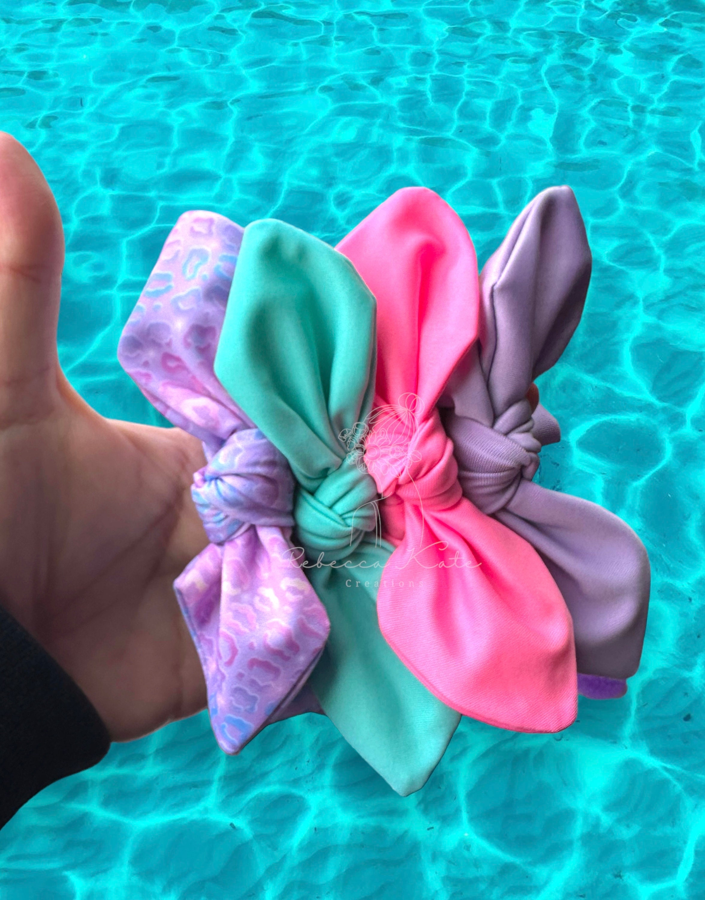 Pool Scrunch Swim Scrunchies, Pool Scrunchies, Pool Bows, Water Resistant Hair ...