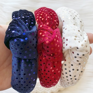 Patriotic Headband, Red White and Blue headband, July 4th headband, Top knot headband, hard headbands for girls