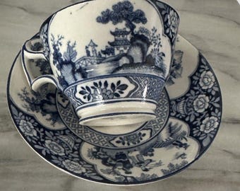 BOOTHS社　シリコン・チャイナ　19世紀頃　ソース・チュリーン　アンティーク Vintage Booths Silicon China in Elite Border Pattern Tureen Dish