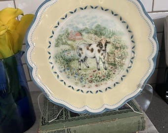 LENOX Provençaalse Tuin Koe Kalf 9 5/8" Saladebord Lunchbord Muur Keuken Boerderij