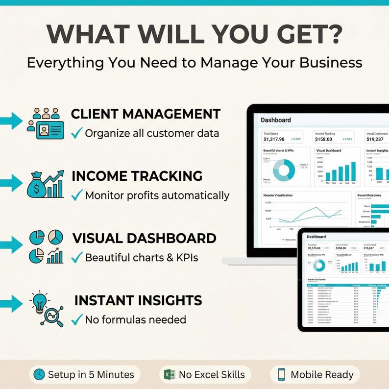 CRM Spreadsheet Template Basic | Google Sheets Sales Tracker | Client ...