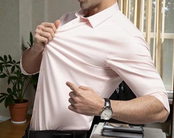 Men Wrinkle Resistant Dress Shirt, Long Sleeve Business Shirt