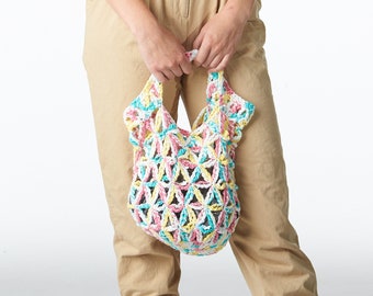 Small Market Bag, Star Pattern - USA Grown Custom, Lava Lamp color, Shipping Included