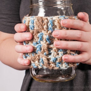 Mirage Mason Jar Cozy, Cabled, Jar Sleeve, US Shippng Included,  Ready To Ship