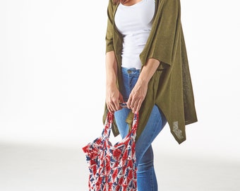 Patriot Small or Large Market Bag, Star Pattern - USA Grown US Shipping Included