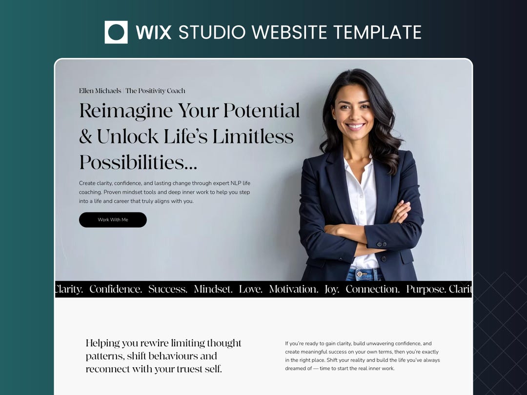 Life Coach Wix Studio Website Template – Minimalist Design for Coaches ...