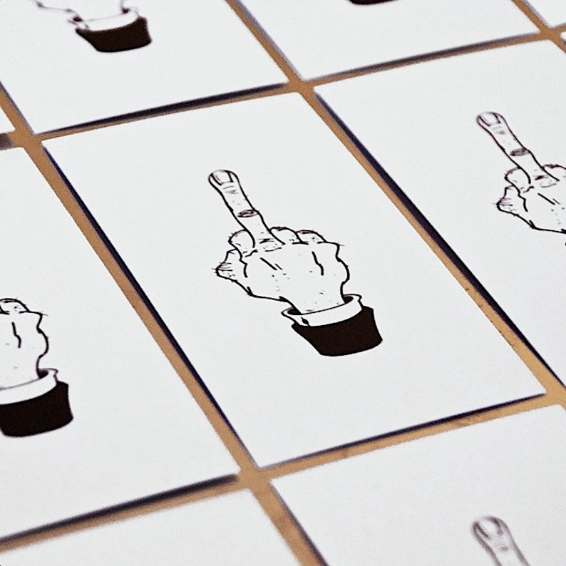 The middle Finger Business Cards quantity 25 Etsy