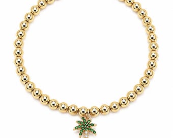 Palm tree beaded bracelet