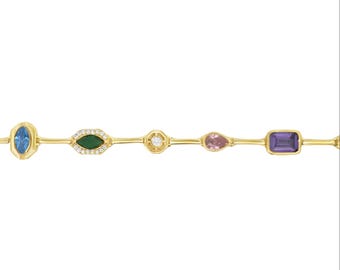 Armband met gekleurde edelstenen