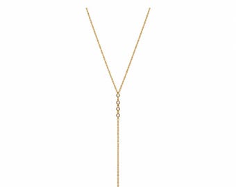 Drievoudige Lariat diamanten halsketting