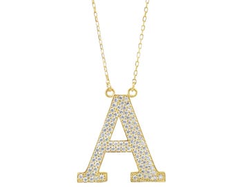 Jumbo diamanten initialenketting