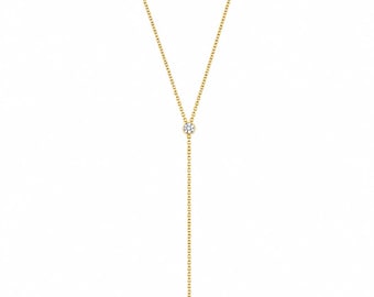 Dubbele diamanten lariat-ketting