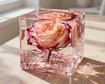 Personalized Resin Rose Gift, Custom Engraved Night Light, Anniversary Gift for Girlfriend, Romantic Birthday Gift for Her,Eernal Rose Decor