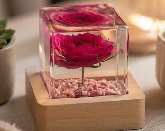 Custom Eternal Resin Rose, LGBTQ Gift for Her, Pride Gift Idea, Lesbian Couple Gift, Anniversary Gift,Preserved Flower Birthday Gift for Her