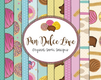 Pastel Pan Dulce Digital Paper Pack: Mexican Sweet Bread Scrapbook (Digital Download)