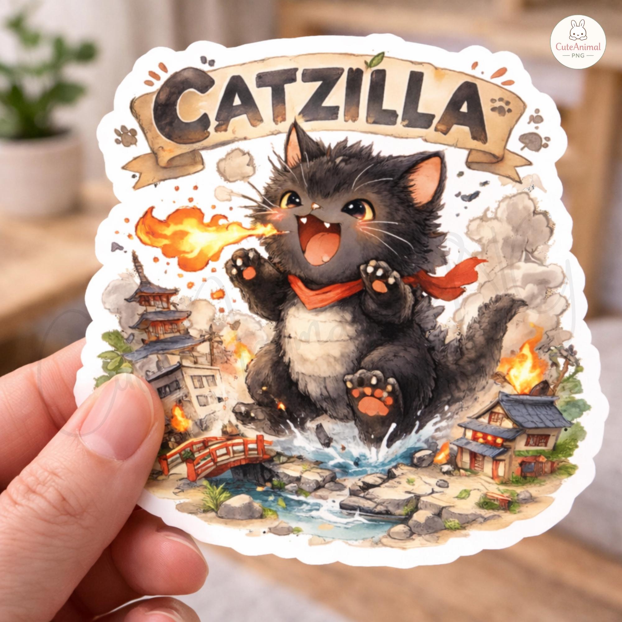 Catzilla Cat PNG | Kawaii Kaiju Kitten Clipart (digital Download) - Etsy