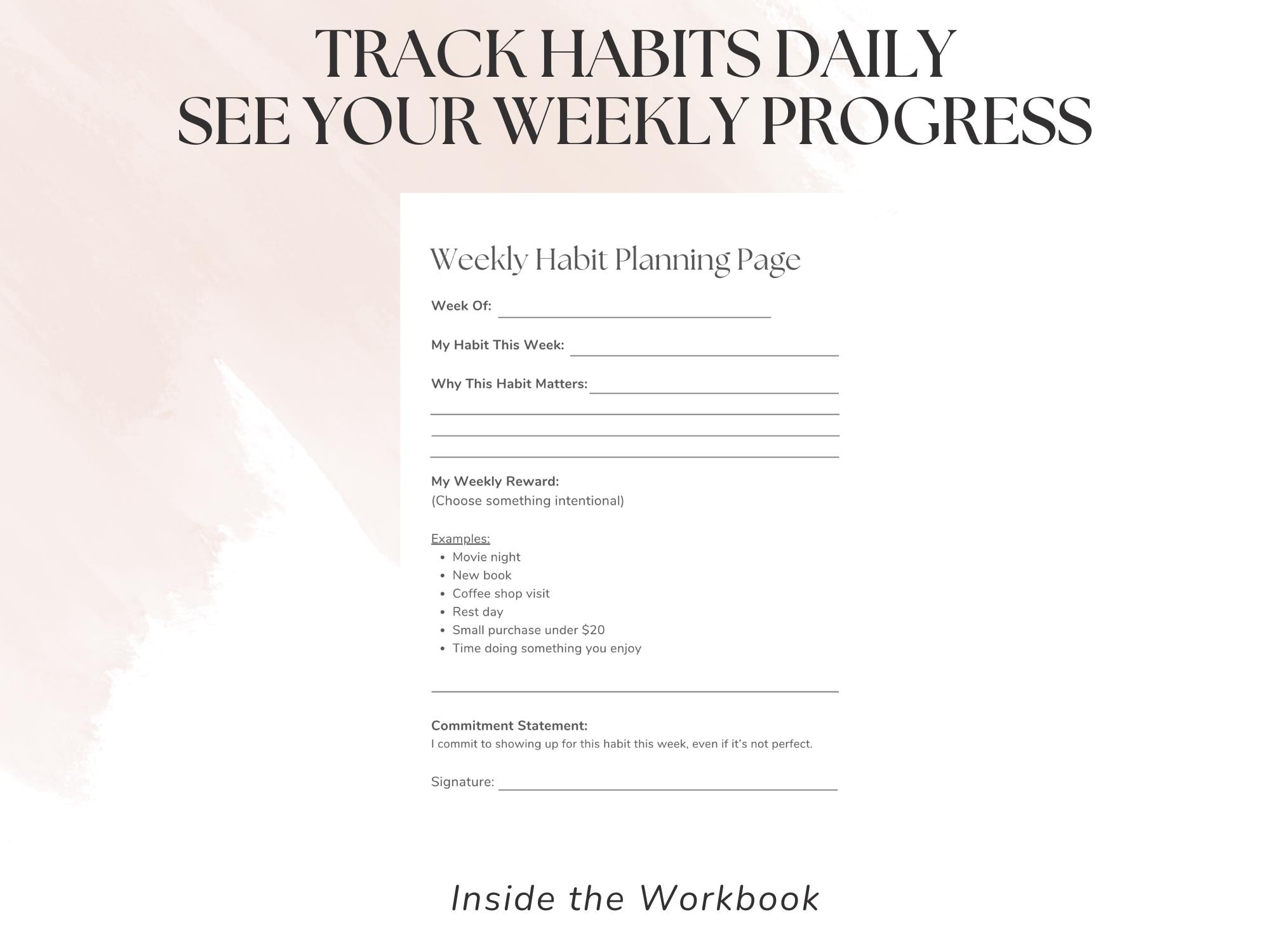 Weekly Habit Tracker Printable | Productivity Planner | Self Discipline ...