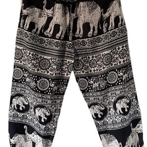 Elephant Pattern Loose Harem Trousers Women's Pants, trousers, 100% cotton, Handmade