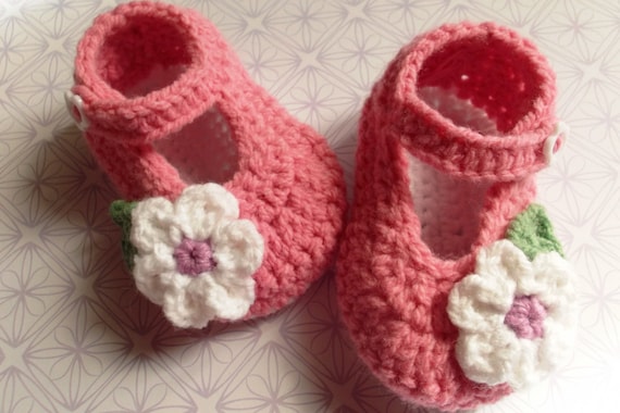 Patucos Bebé Rosa 3/6 Meses Zapato Recién Nacido Ganchillo Crochet