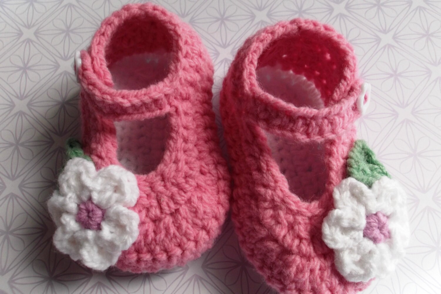 Soft Baby Booties Red Baby Shoes Crochet Mary Janes Baby Shower Gift 