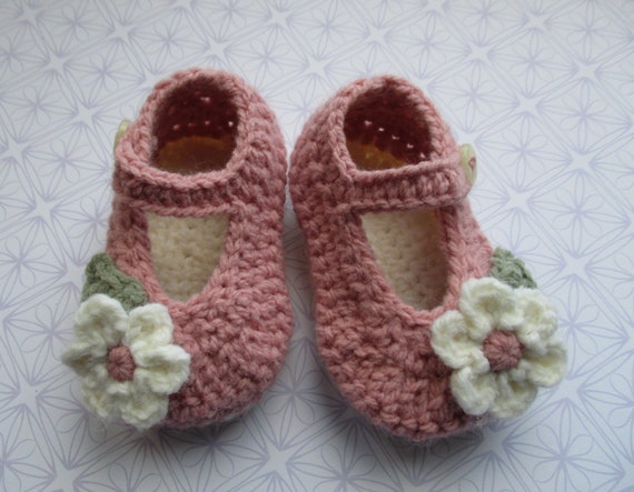 blush pink baby shoes