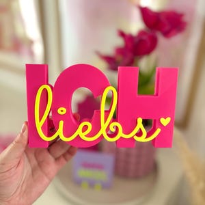Ich lieb's Schriftzug - 3D Druck Deko Aufsteller mit Herz | Moderne Wohndeko & Geschenkidee | Wunschfarbe