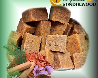 Tofu de bain au bois de santal – Herbes nettoyantes, sels de mer de l'Himalaya