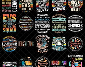 Environmental Services PNG Bundle, EVS Squad PNG, Housekeeping Squad png, Cleaning Staff png, Janitor Appreciation png, Digital Download