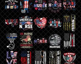 American Nurse 4th Of July Png Bundle, Heart Stethoscope Png, All American Nurse Png, Nurse Crew Png, Patriotic Nurse Png, Digital Download