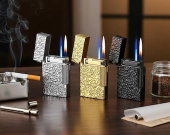 Encendedor de lujo / Encendedor metálico a prueba de viento para puros y cigarrillos / Regalo para fumadores / Accesorio para fumadores