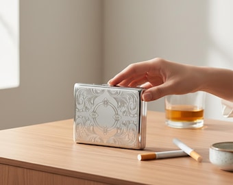 Estuche metálico para cigarrillos y porros / Regalo para el Día del Padre / Regalos para él / Regalo para padrinos de boda / Caja de cigarrillos / Estuche para porros