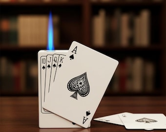 Encendedor Joker / Encendedor metálico a prueba de viento con diseño de cartas de póker / Accesorios geniales para fumadores y regalo perfecto para él, papá o padrino de boda.