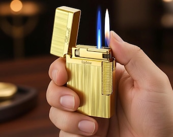 Encendedor de lujo / Encendedor metálico a prueba de viento para puros y cigarrillos / Regalo para fumadores / Accesorio para fumadores