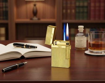 Encendedor de lujo / Encendedor metálico a prueba de viento para puros y cigarrillos / Regalo para fumadores / Accesorio para fumadores