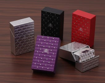 Estuche portátil para cigarrillos / Caja y soporte para cigarrillos / Accesorio para fumadores / Dispensador de cigarrillos / Regalo para fumadores / Regalo para él y para ella