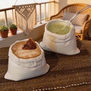 Taza de cerámica con forma de bolsillo, maceta decorativa multiusos, diseño de cara de oso para manualidades, taza de café única y recipiente de almacenamiento.