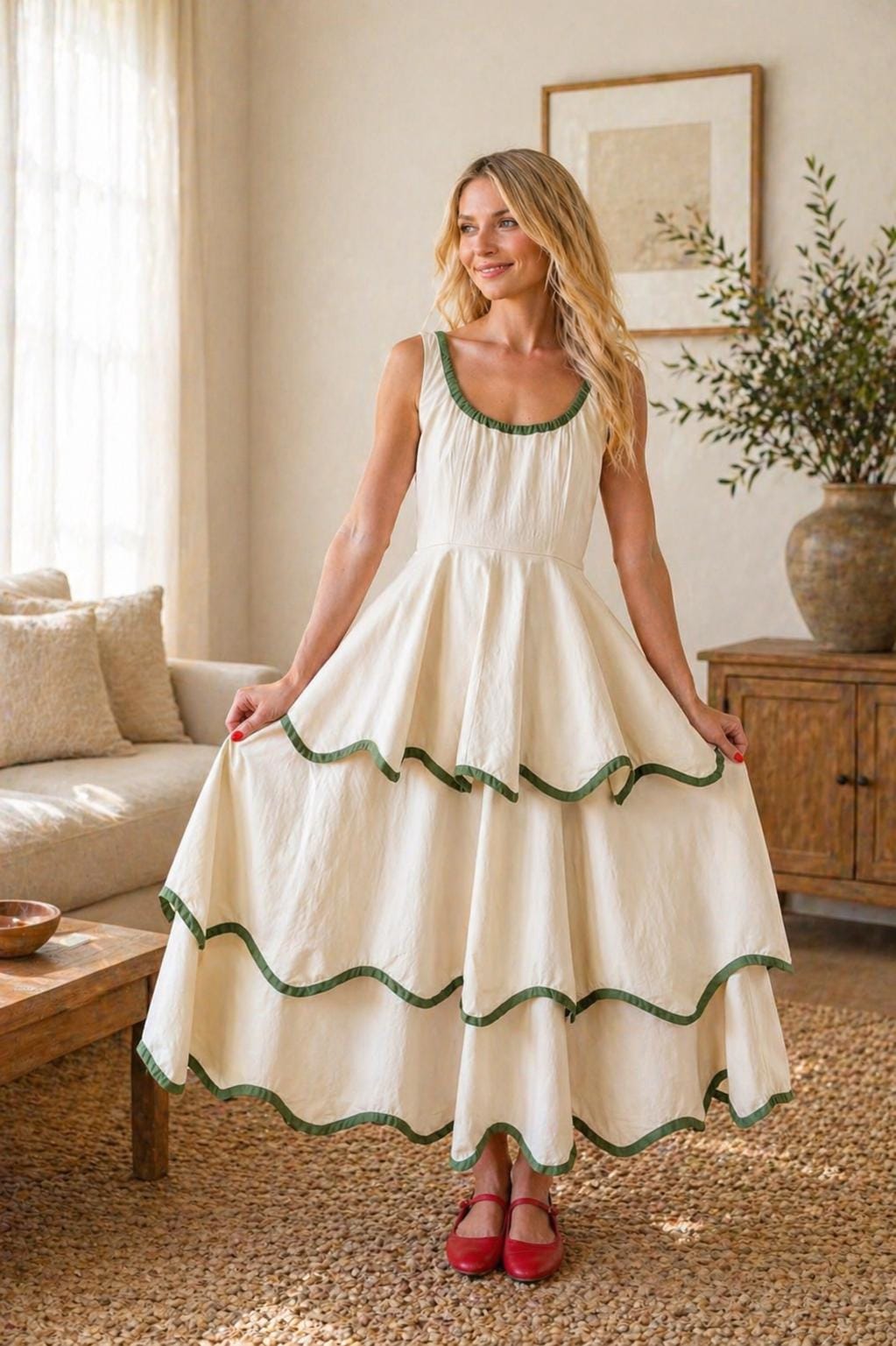 white flowy cottagecore dress Cute Cottagecore Wedding Dress Short Tulle Off The Shoulder Puffy Sleeves –  alinanova main image 0
