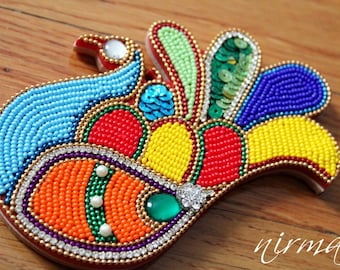 Acrylic Rangoli in Peacock shape kankavati box, Diwali rangoli decor in rhinestone, Kolam, Navratri, Wedding centerpiece, Floor Art