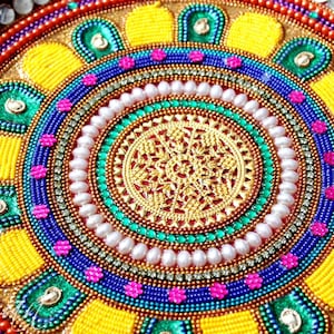 Pooja Thali-Decorative Henna Mehndi Peacock Design Thali-Festive HomeDecor-Nikah-Shadi decor-Indian-Pakistani-Desi- Wedding Centerpiece