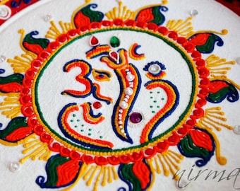 Ganesh Pooja Thali-Decorative Henna Mehndi Design Thali-Festive HomeDecor-Nikah-Shadi decor-Indian-Pakistani-Desi- Wedding Centerpiece