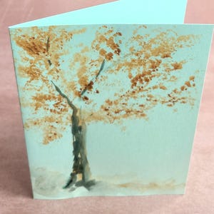 Pretty hand painted greeting card - tree theme