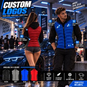 Ärmellose Rennjacke nach Maß / Motorsport-Weihnachts- und Geburtstagsgeschenk für BMW-Fans / Personalisierte Rennweste mit Grafikdesign, TDR-Rennweste